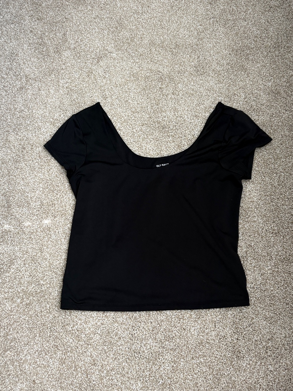Old Navy Women’s Black Scoop Neck Short Sleeve Top double layer